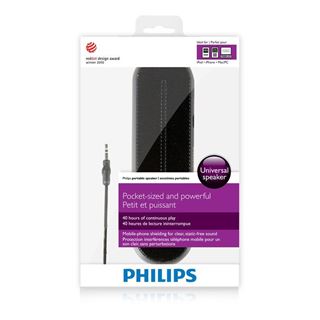 Philips Tragbarer MP3 Lautsprecher mit 3,5mm Klinke Black