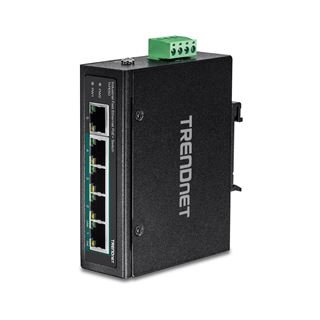 TrendNet 5-Port Industrial Fast Eth. PoE+ DIN-Rail Switch