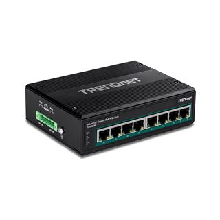 TrendNet 8-Port Indus. Gigabit PoE+ DIN-Rail Switch (24-56V)