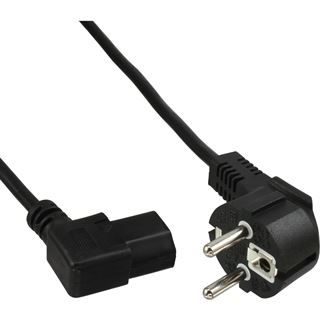 1.00m InLine 45er Bulk-Pack Netzkabel, Schutzkontakt gewinkelt auf
