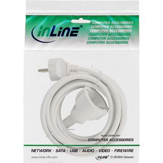 1.00m InLine Strom-Verlängerung Schutzkontakt Stecker / Buchse,