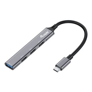 Equip USB-Hub 4-Port 1x3.0/3x2.0 USB->USB-C o.Netzteil grau
