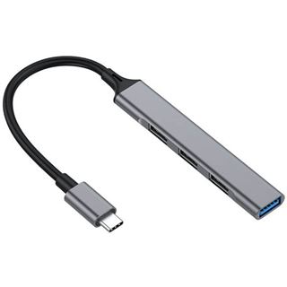 Equip USB-Hub 4-Port 1x3.0/3x2.0 USB->USB-C o.Netzteil grau