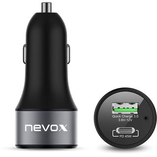 nevox Nevox PD KFZ-Ladeger&auml;t USB-C + USB QC3.0 (63W) schwarz