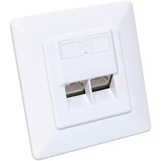 Intellinet 2-Port Cat6 10G RJ45-Unterputzdose STP wei&szlig;