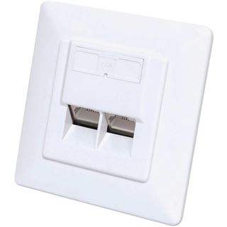 Intellinet 2-Port Cat6 10G RJ45-Unterputzdose STP wei&szlig;