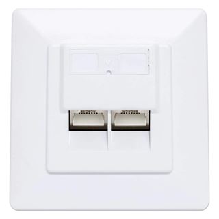 Intellinet 2-Port Cat6a 10G RJ45-Unterputzdose STP wei&szlig;