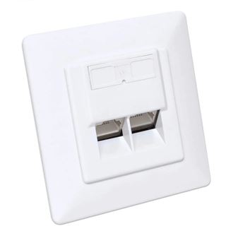 Intellinet 2-Port Cat6a 10G RJ45-Unterputzdose STP wei&szlig;