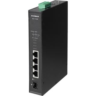 Edimax Industrieller 5-Port Gigabit PoE+ DIN-Schienen-Switch mit 1
