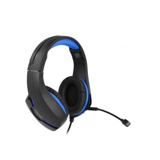 DELOCK Gaming Headset Over-Ear mit 3,5 mm Klinkenstecker und blauem