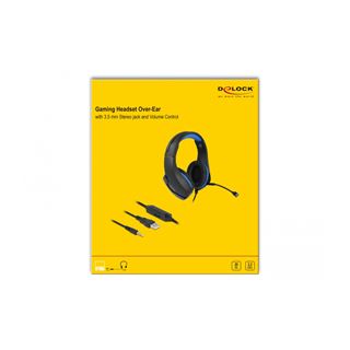 DELOCK Gaming Headset Over-Ear mit 3,5 mm Klinkenstecker und blauem