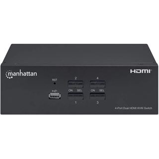 Manhattan KVM Switch 4-Port Dual-Monitor HDMI 4K@30Hz