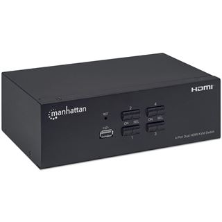 Manhattan KVM Switch 4-Port Dual-Monitor HDMI 4K@30Hz