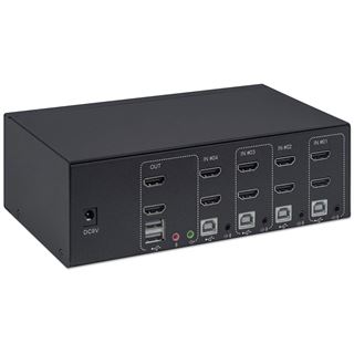 Manhattan KVM Switch 4-Port Dual-Monitor HDMI 4K@30Hz