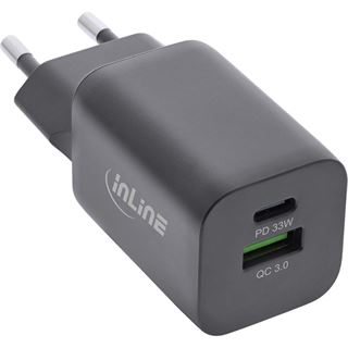 InLine USB Netzteil, Ladegerät, USB-A + USB Typ-C, 33W, Power
