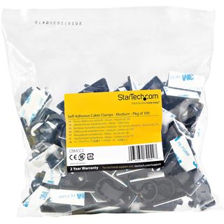 Startech 100 St&uuml;ck Kabelklemmen, schwarz, mittel