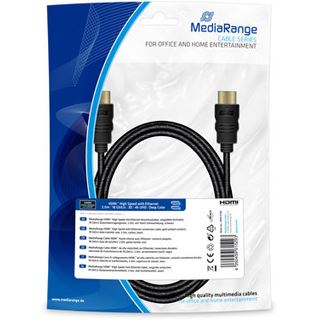 (&euro;3,95*/1m) 2.00m MediaRange HDMI Anschluss Ethernet HDMI Typ A