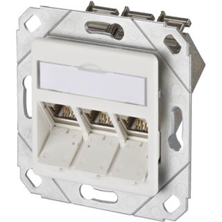 Metz Connect E-DAT modul 3 Port UPk Cat.6A, reinweiß