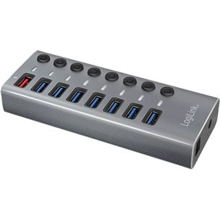 LogiLink USB 3.2 Gen 1 Hub, 7 Ports + 1x Schnell-Ladeport,