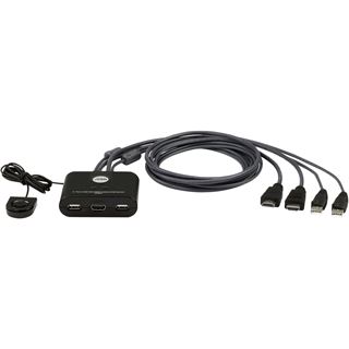 ATEN Technology CS22HF 2-Port USB HDMI Kabel KVM-Switch mit Remote,