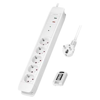 (&euro;12,63*/1m) 1.50m LogiLink Steckdosenleiste Wei&szlig; 5