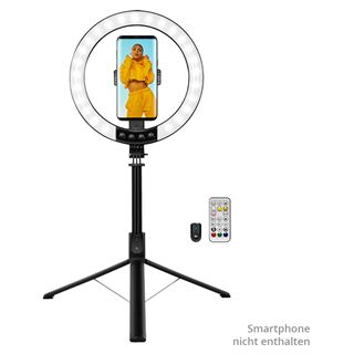 LogiLink Smartphone-Ringlicht m.Selfie-Stick-Stativ,DM 20cm