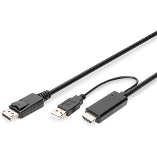 2.00m Digitus HDMI to DP Adapter Cable