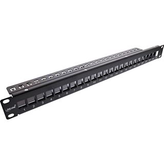 InLine Patchfeld 24-fach, Keystone Snap-In Leerblech Patchpanel,