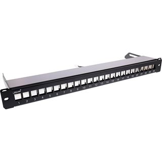 InLine Patchfeld 24-fach, Keystone Snap-In Leerblech Patchpanel,