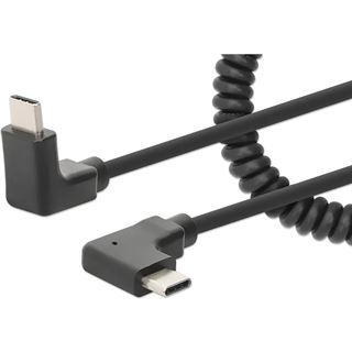 1.00m Manhattan USB-C Ladekabel USB C Stecker gewinkelt auf USB C