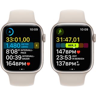 Apple Watch S8 Aluminium 45mm Polarstern Sportarmband Polarstern