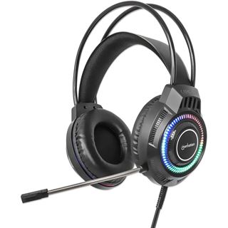 Manhattan RGB LED Over-Ear Gaming-Headset USB-A-Stecker verstellbares