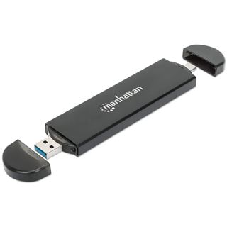 Manhattan M.2 NVMe und SATA SSD USB-Festplattengehäuse USB-C 3.2
