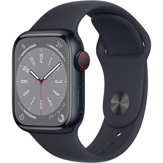Apple Watch S8 Aluminium 41mm Cellular Mitternacht Sportarmband