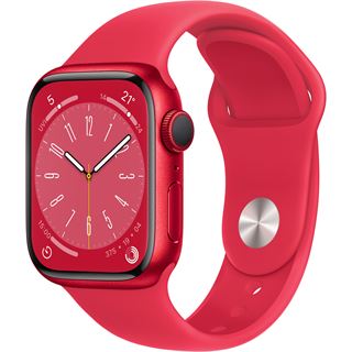 Apple Watch S8 Aluminium GPS Red, Sportarmband Red, MNP73FD/A, 41mm