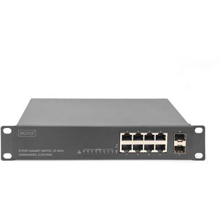 Digitus 25,4cm 10Zoll Switch 8 Port GE + 2SFP 8x10/100/1000 + 2 SFP
