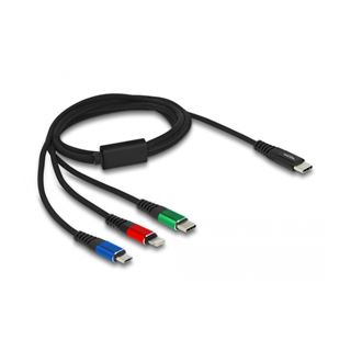 1.00mDelock USB Ladekabel 3 in 1 USB Type-C zu Lightning / Micro USB