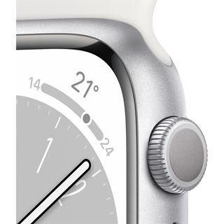 Apple Watch 8 4G 45mm Alu silber/Sport wei&szlig;