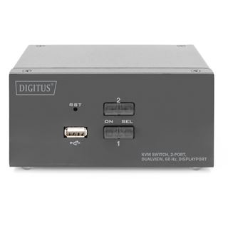 Digitus KVM Switch, 2-Port, 4K60Hz, 4xDP in,2xUSB-B,2xAudio