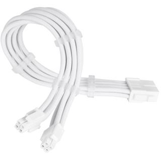 SilverStone EPS 8-Pin zu EPS/ATX 4+4-Pin Kabel, 300mm - weiß