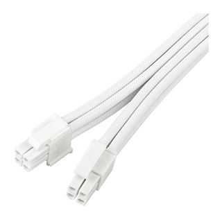 SilverStone EPS 8-Pin zu EPS/ATX 4+4-Pin Kabel, 300mm - weiß
