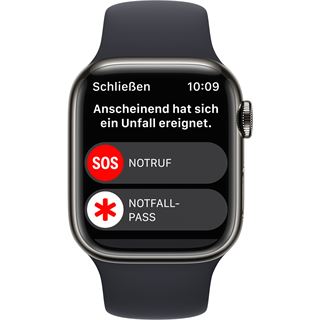 Apple Watch S8 Edelstahl 41mm Cellular Graphit Sportarmband