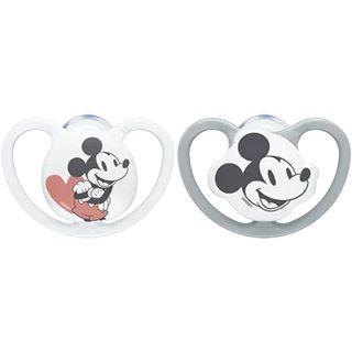 NUK Schnuller Silikon Gr.1 Disney Mickey Space 2Stk grau/wß