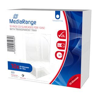 MediaRange CD-Leerh&uuml;lle schmal f&uuml;r 2 Dics 5.2mm transpa. 10x