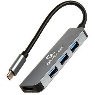 Gembird 3-Port USB Typ-C 2-in-1 Kombi Adapter (Hub+HDMI)