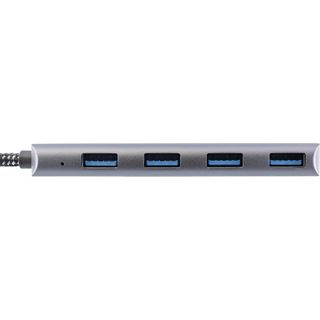 InLine USB 3.2 Hub, USB Typ-C zu 4x USB A 10Gb/s, Metallgeh&auml;use,