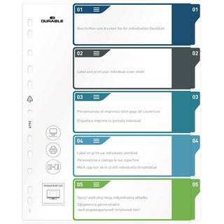 Durable Register A4 + 6tlg. 1-6 farbige Taben+trans. Formbl.