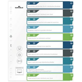 Durable Register A4 + 10tlg. 1-10 farbige Taben+trans. Form.