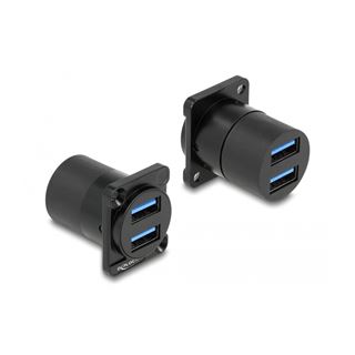 Delock D-Typ Modul USB 3.2 Gen 1 Typ-A 2 x Buchse zu 2 x Buchse