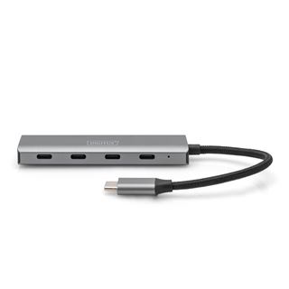 Digitus USB-C-Hub 4-Port 3.1->4xC3.1 integr. Kabel silber